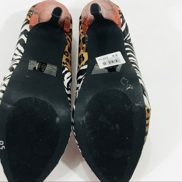 Qupid Animal Print High Heels, Orange, White, 6 - Picture 6 of 9